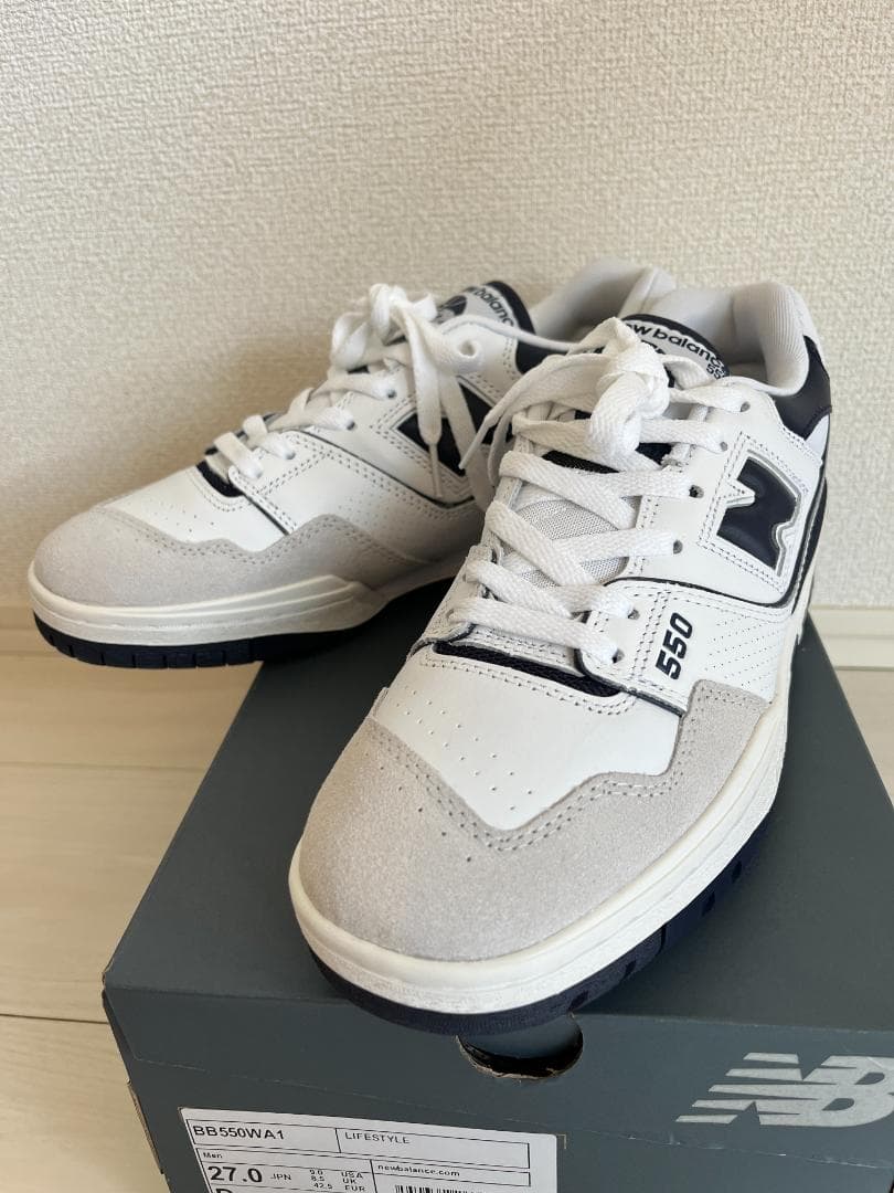 New Balance BB550WA1 27.0cm WHITE NAVY27cm new balance
