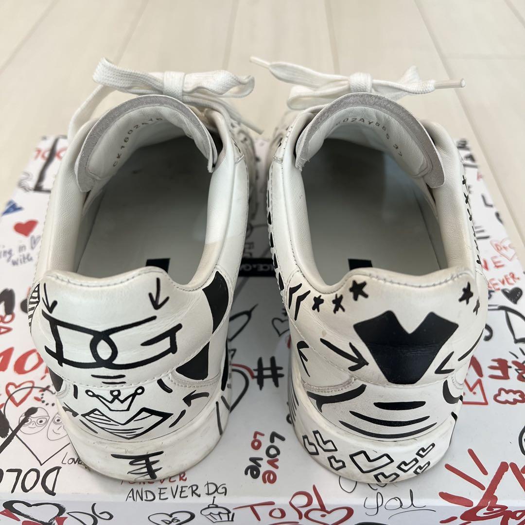 Dolce & Gabbana ハンドペイント白スニーカー 37 ドルガバ Dolce & Gabbana ハンドペイント白スニーカー 37 ドルガバ
