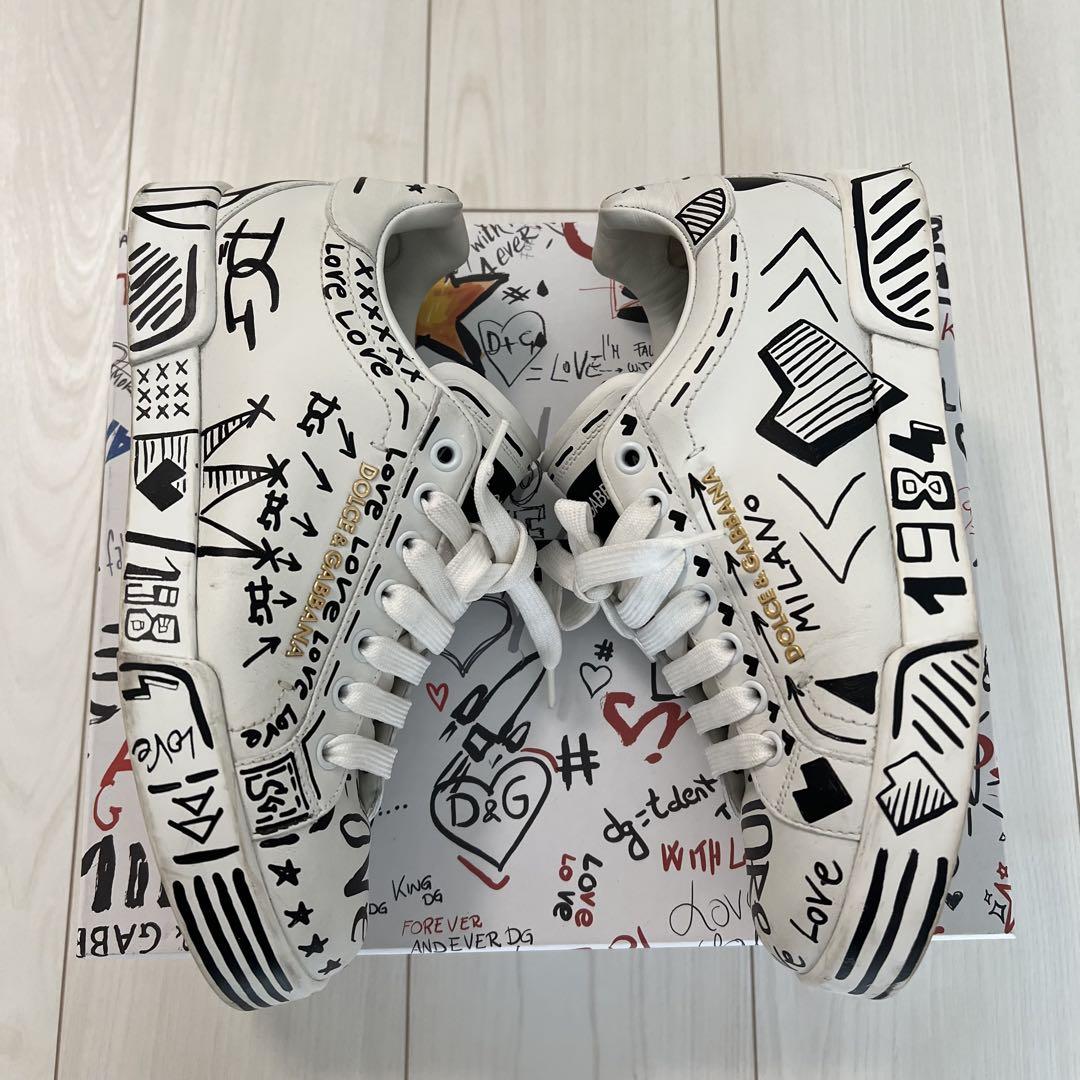 Dolce & Gabbana ハンドペイント白スニーカー 37 ドルガバ