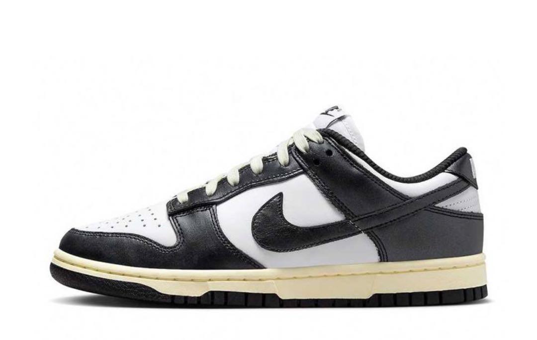 NIKE ブラックホワイトダンクサイズ26.5cmパンダダンク　ヴィンテージ加工