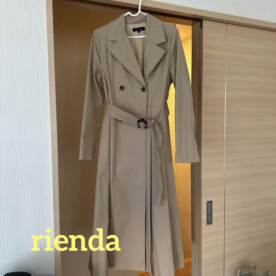 rienda サイドプリーツトレンチコート