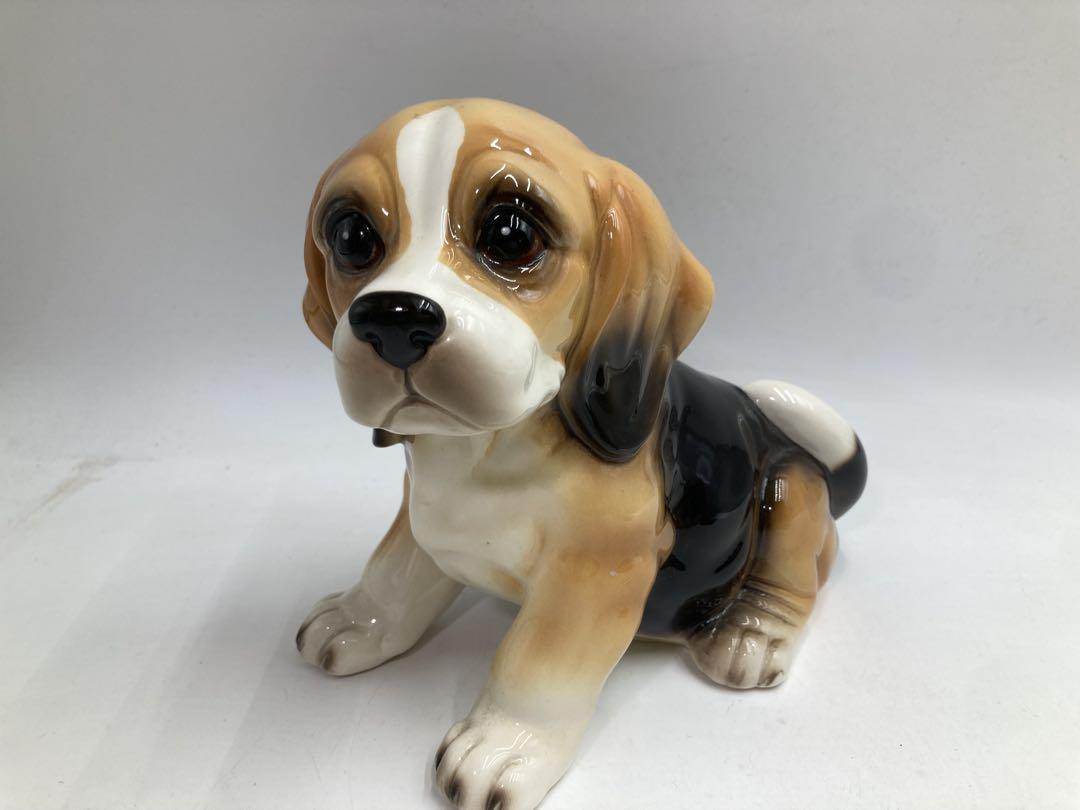 陶器製 犬置物 ビーグル ハンドペイント 加藤工芸 Kato KOUGEI