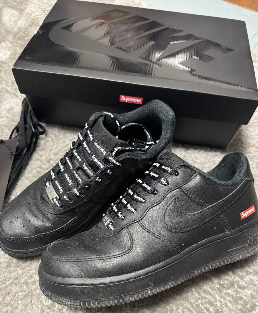 靴 Supreme Nike Air Force 1 Low BLACK 25cm