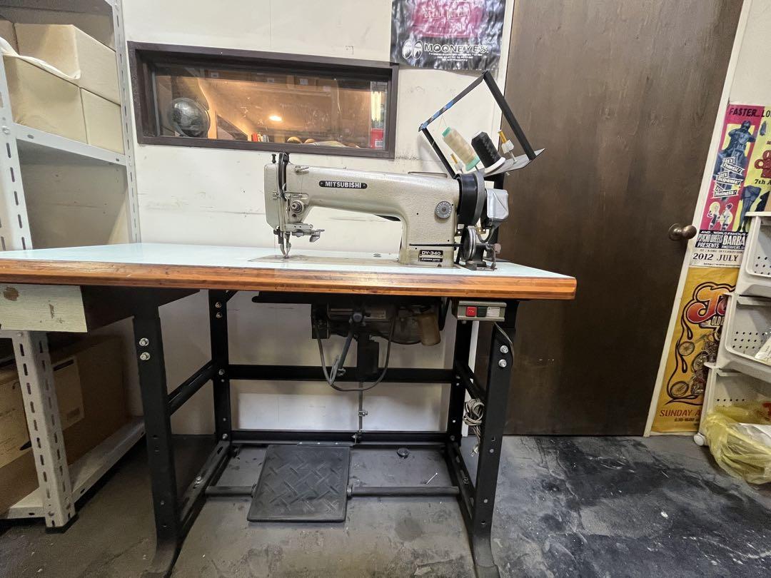 三菱　MITSUBISHI DY-340 工業用ミシン 木製テーブル付き