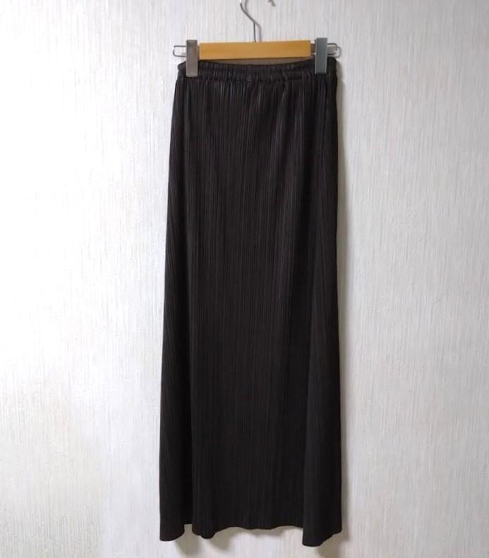 全商品オープニング価格！ ①☆イッセイミヤケ 黒ロング PLEASEプリーツプリーズ PLEATS スカート