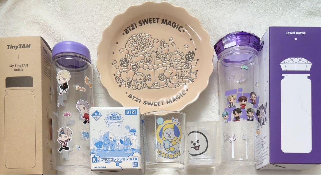 BTSタイニータン　タンブラー　BT21 グラス　プレート