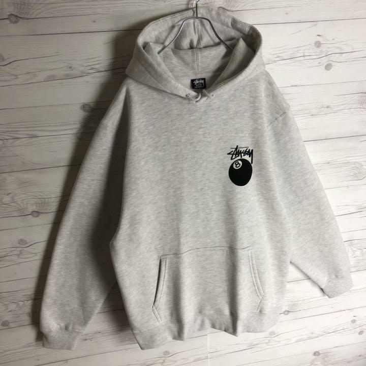 新品送料無料 最高デザイン 希少 奇抜 パーカー 極美品 Zo3Gq-m20103434699 STUSSY 8ボール 両面ロゴ 通販再入荷