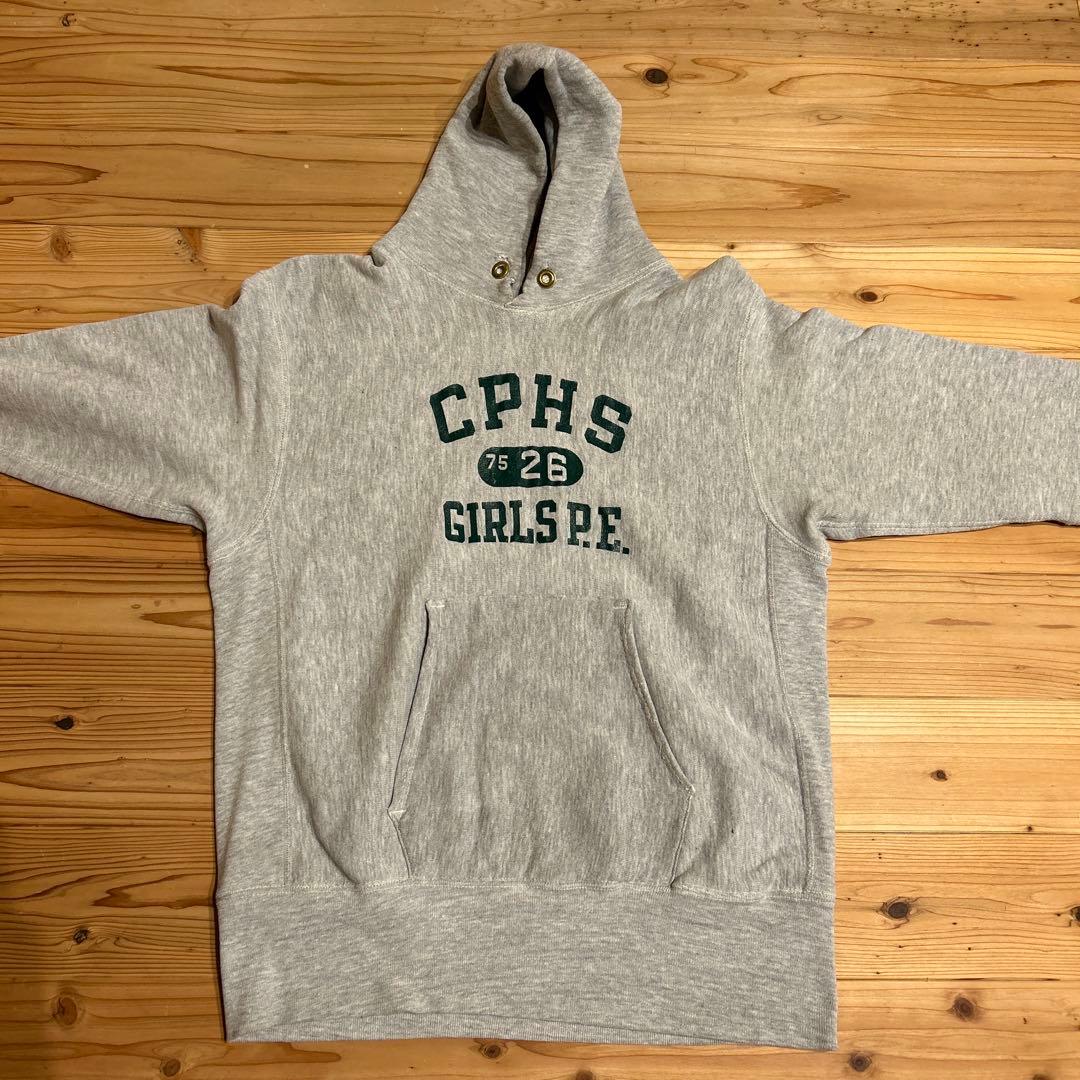 ヴィンテージ リバースウィーブ 単色タグ前期 1975年 グレー パーカー MM Champion