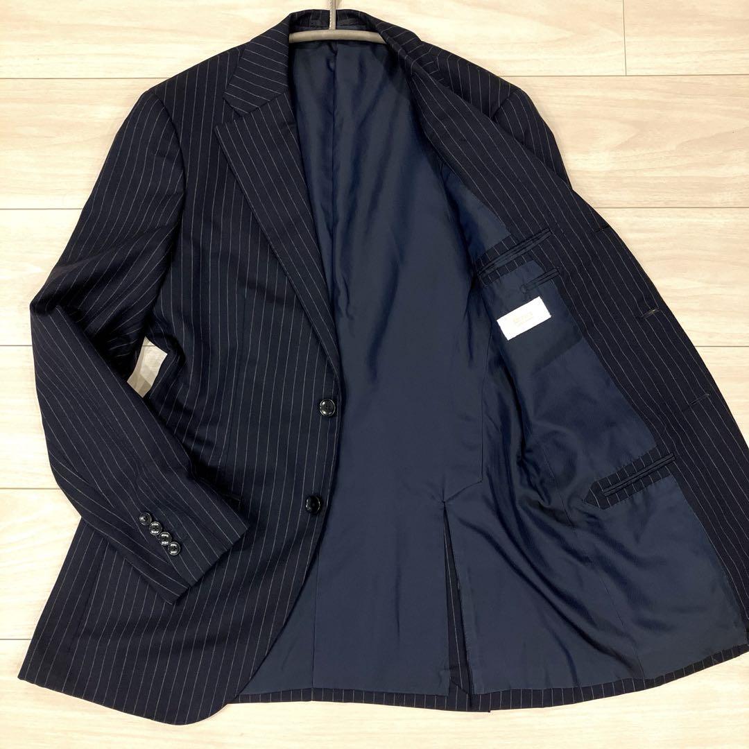 極美品✨EDIFICE×CANONICO 高級スーツ Super120's 濃紺
