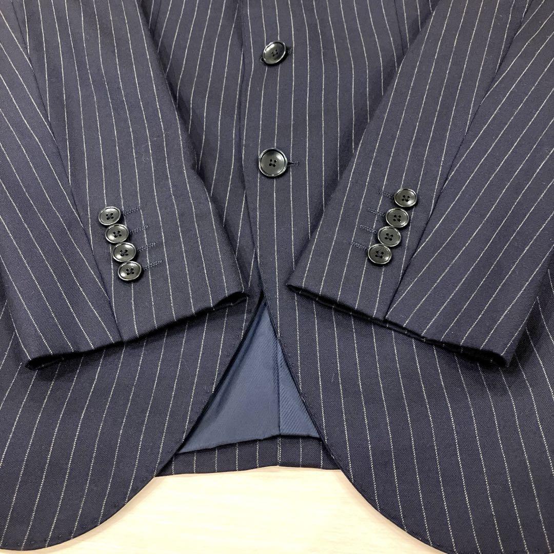 極美品✨EDIFICE×CANONICO 高級スーツ Super120's 濃紺