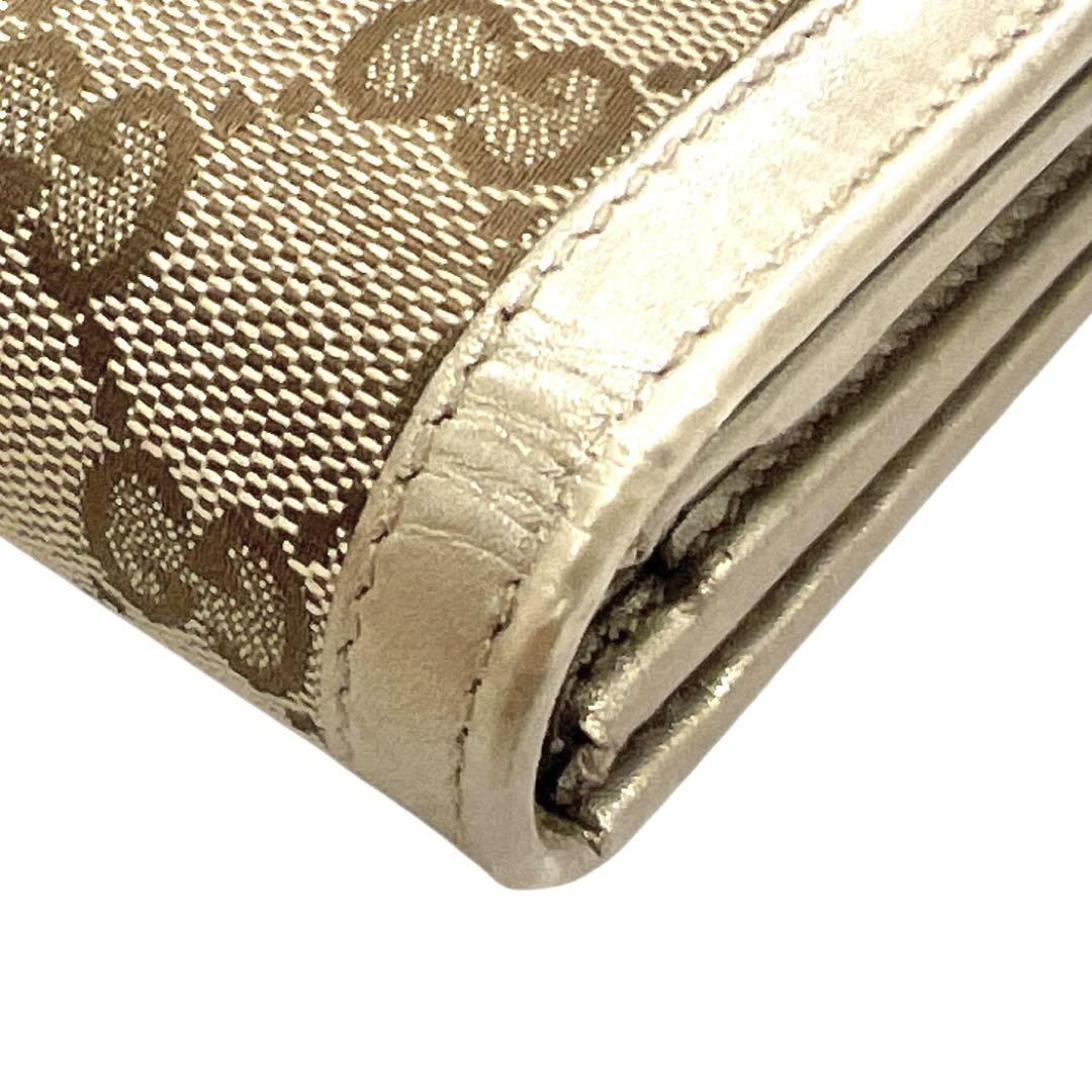 グッチ 長財布 インターロッキング GGキャンバス GG柄 革 ゴールド金具