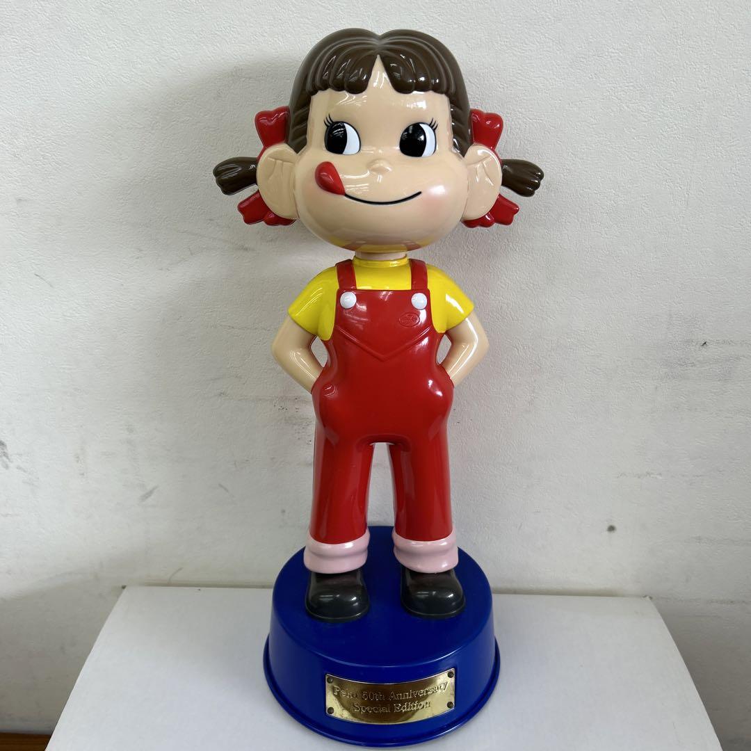 昭和レトロ　不二家ペコちゃん　50周年記念　ボブルヘッド人形　大きいペコちゃん