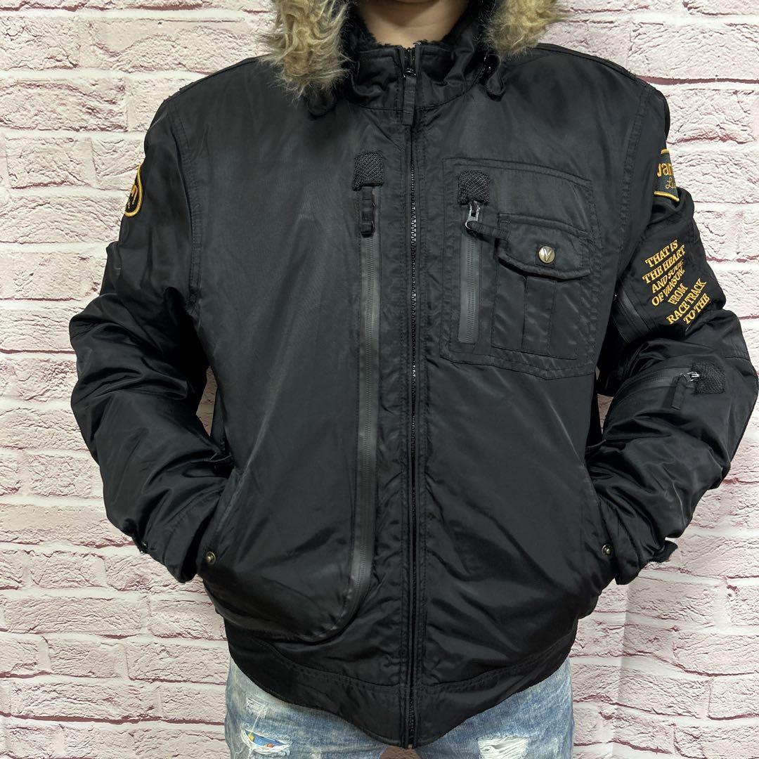 【☆カッコよさの頂点☆】極美品 VANSON 中綿 フライトジャケット XL 黒
