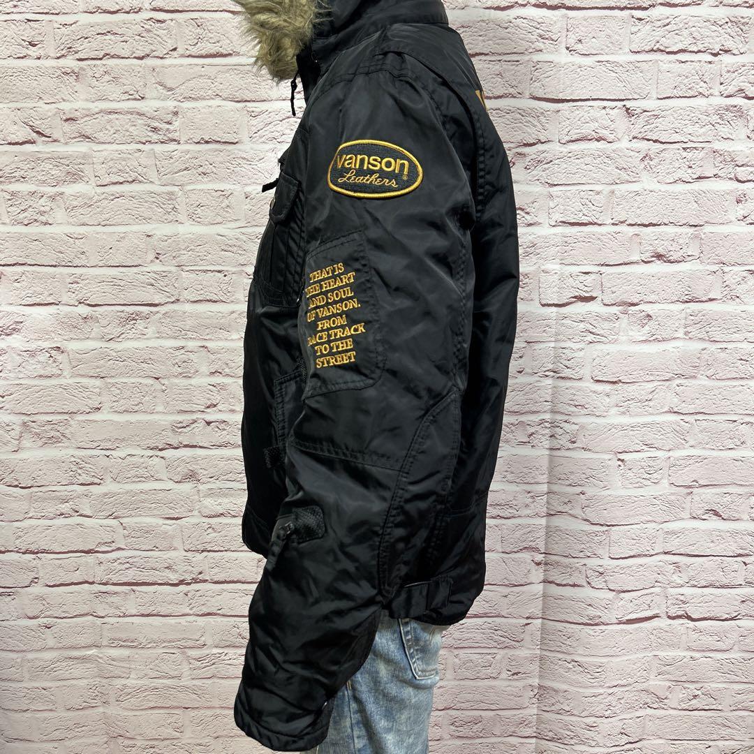 【☆カッコよさの頂点☆】極美品 VANSON 中綿 フライトジャケット XL 黒