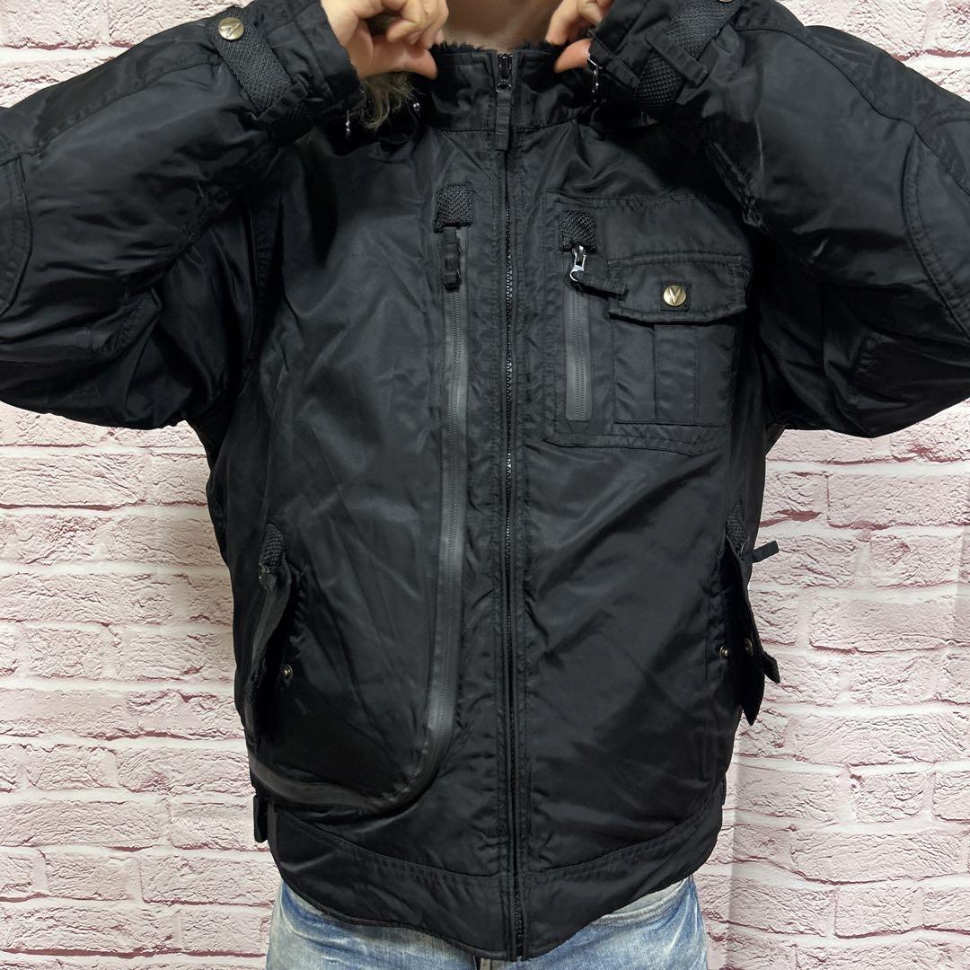 【☆カッコよさの頂点☆】極美品 VANSON 中綿 フライトジャケット XL 黒