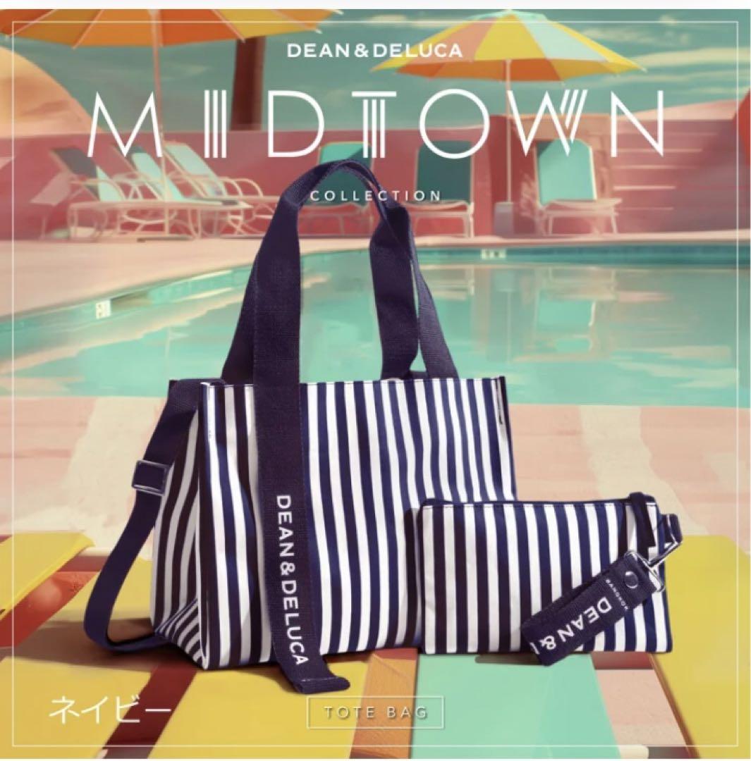 DEAN & DELUCA ★バンコク限定★MIDTOWN トートバッグ & ポーチ タイ限定 DEAN&DELUCA バンコク ミッドタウンストライプ トート