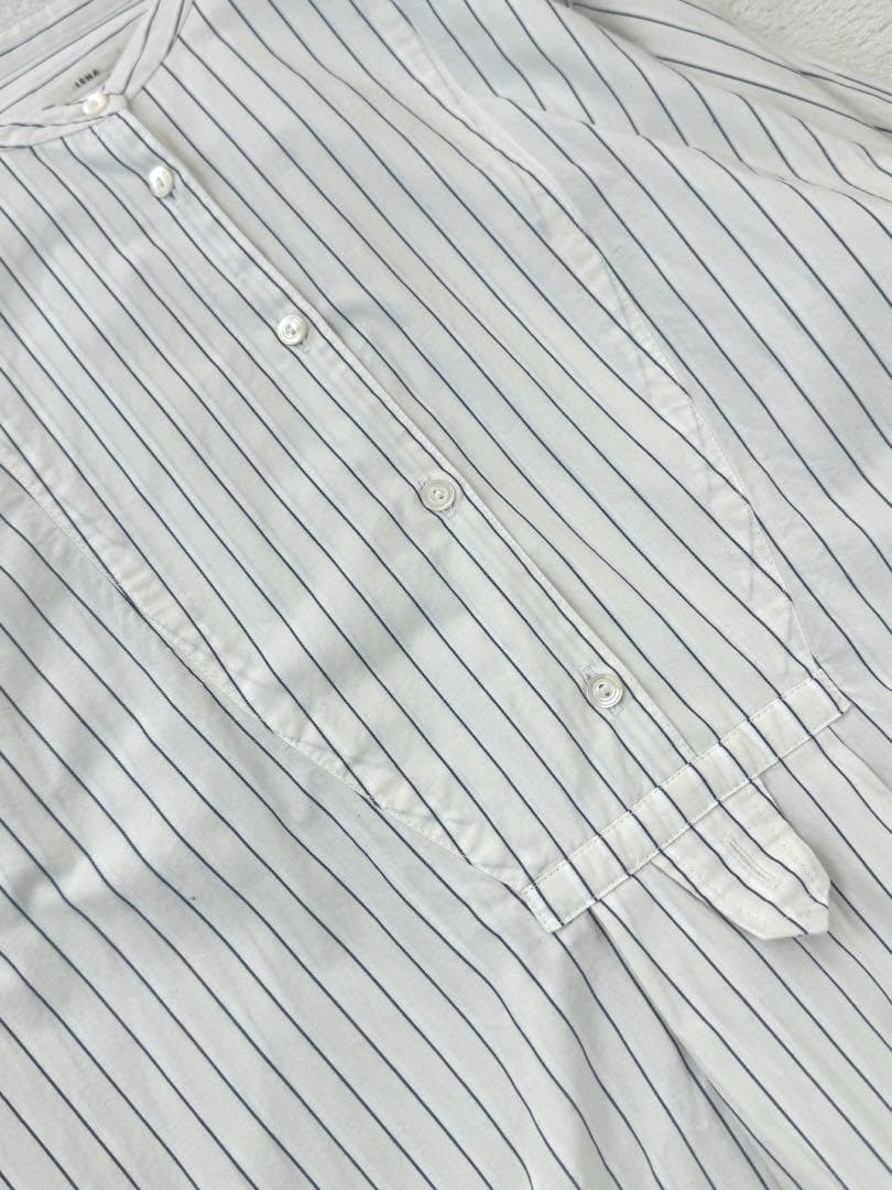 IENAイエナ　バンドカラーシャツ　ブラウス　ストライプ　コットン 36