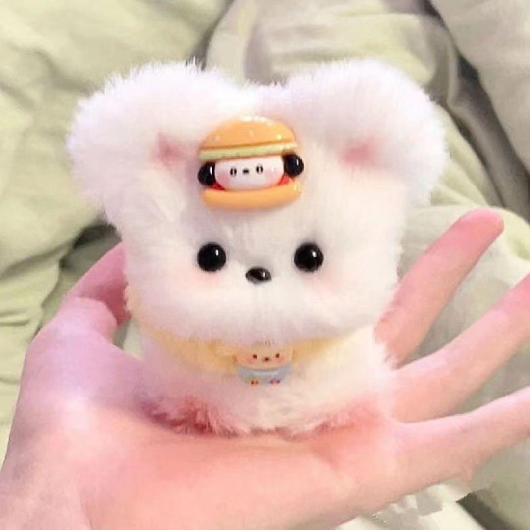 ホワイトクマ ぬいぐるみ ハンバーガー付き