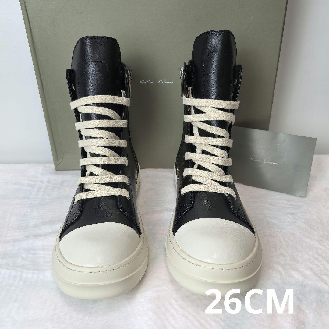RICK OWENS ラモーンズ ハイカット レザー スニーカー 26CM