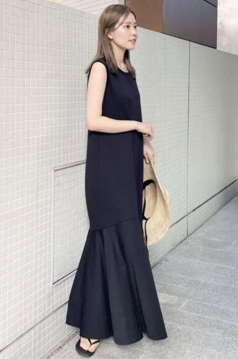 42 割引ブラック系 M定番のお歳暮 冬ギフト タグ付き新品 Plage ティアードノースリーブワンピース ロングワンピース レディースブラック系m Vdw Int Com