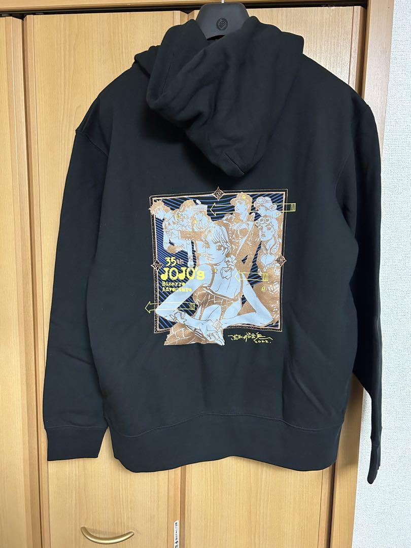 【未開封新品】 ジョジョの奇妙な冒険 Lサイズ パーカー 黒 ブラック Lサイズ 黒 ジョジョの奇妙な冒険 35周年記念パーカー JOJO安