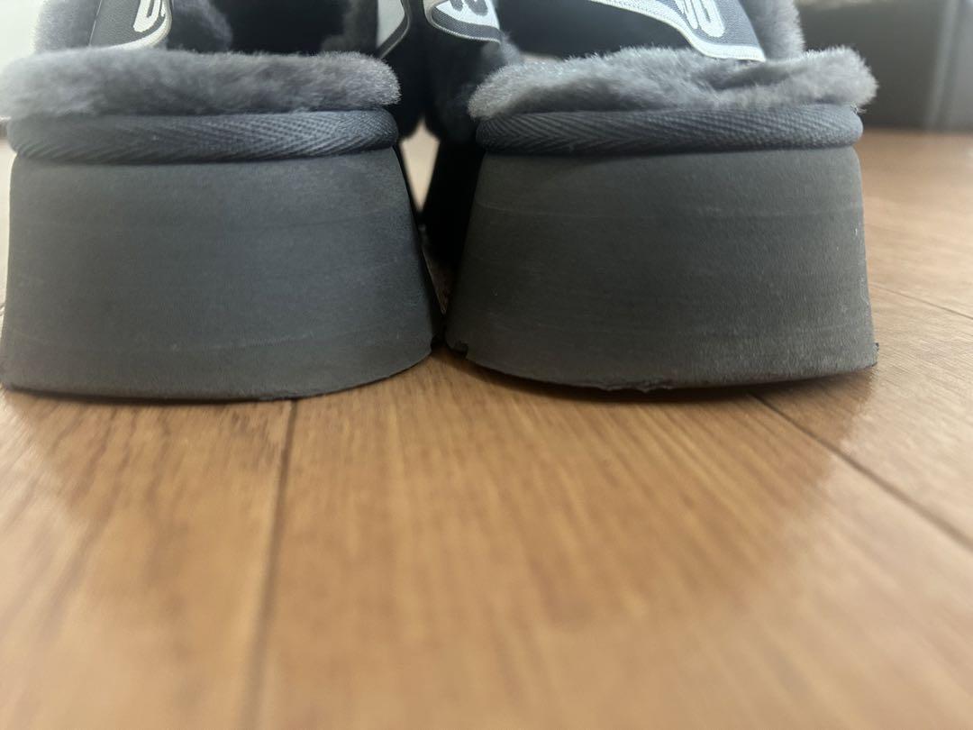 UGG グレー ファー サンダル　ディスコスライド