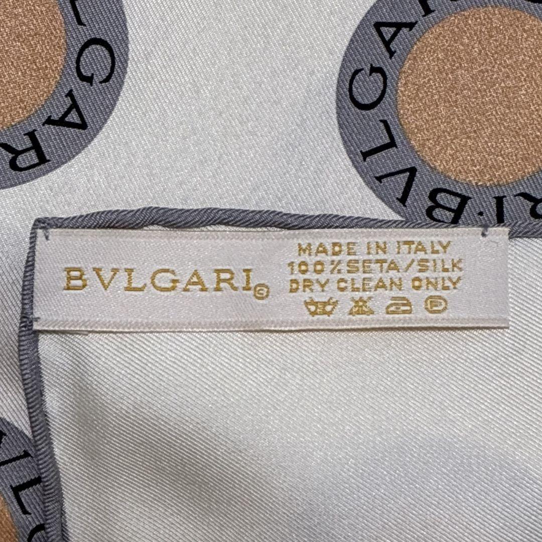 極美品✨BVLGARI ブルガリ シルク イタリア ロゴ 大判スカーフ