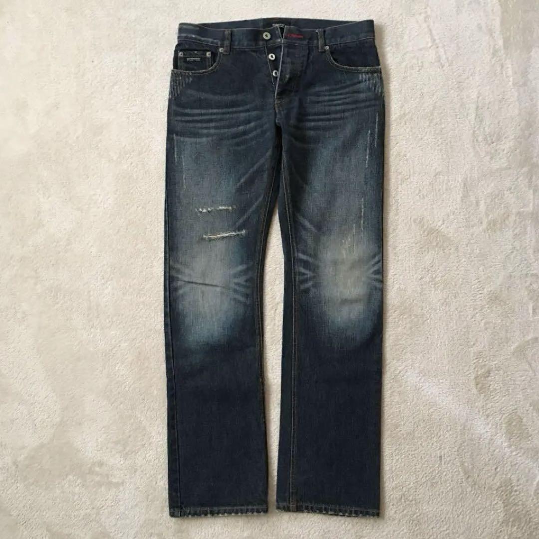 BURBERRY BLACK LABEL デニムパンツ　ダメージ　W73
