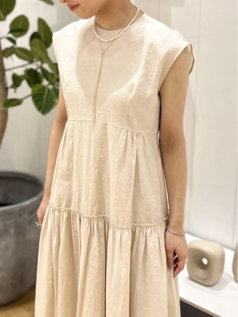 トゥモローランド Ballsey リネンコットンワンピース ベージュ 新品 画像11
