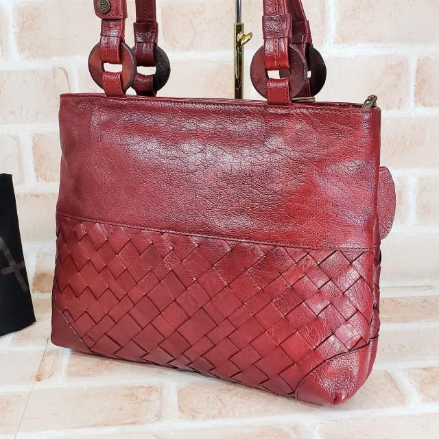 お得国産 美品 ハンドバッグ 日本製 コアラ TOtCs-m20156276198 イビザ IBIZA 編み込みレザー お得大人気