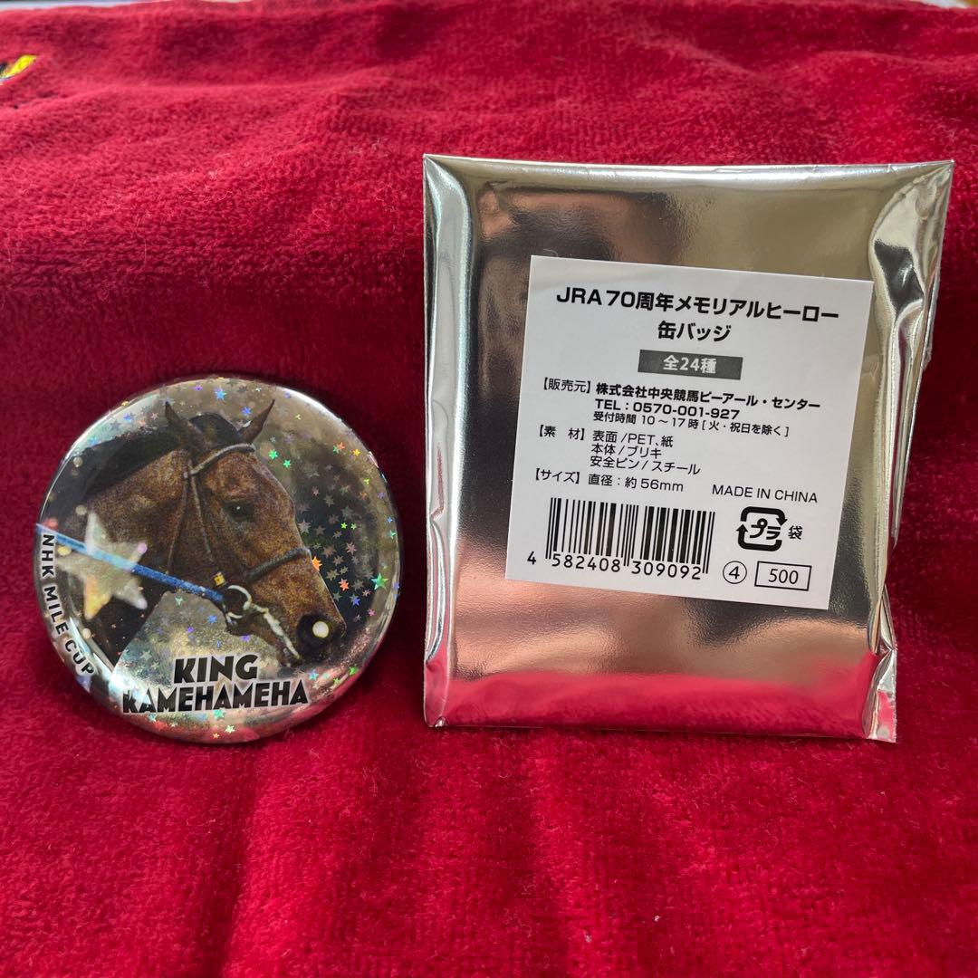 JRA 70周年メモリアルヒーロー 缶バッジ キングカメハメハ - メルカリ