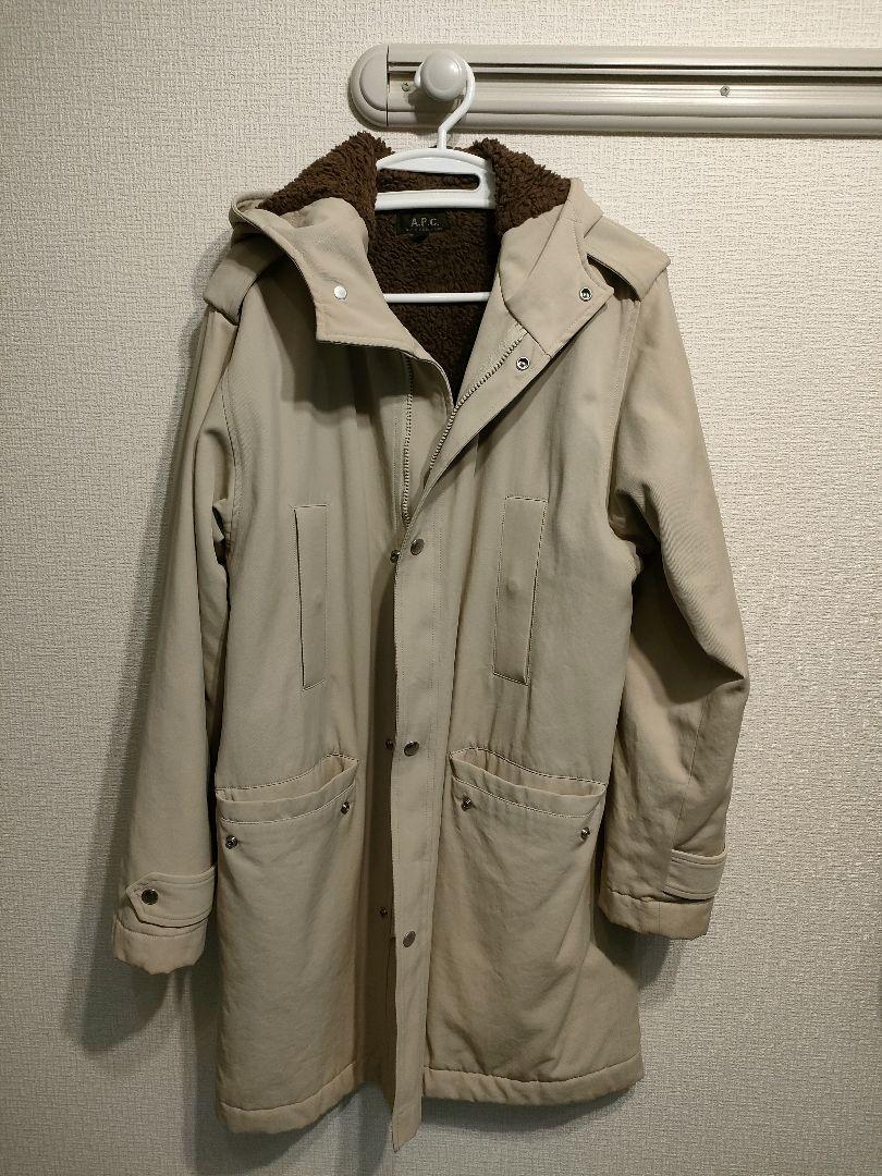 A.P.C. フリース裏地 ベージュモッズコート