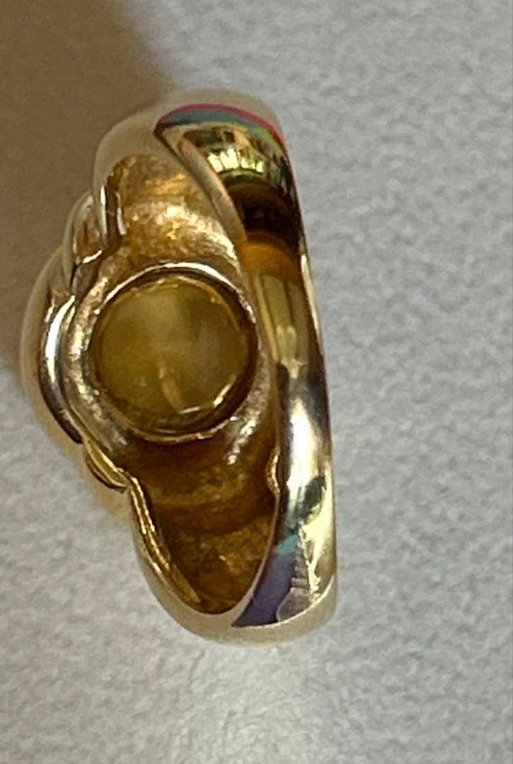 750 シトリン リング K18YG ヴィンテージ　新品仕上げ済み　美品