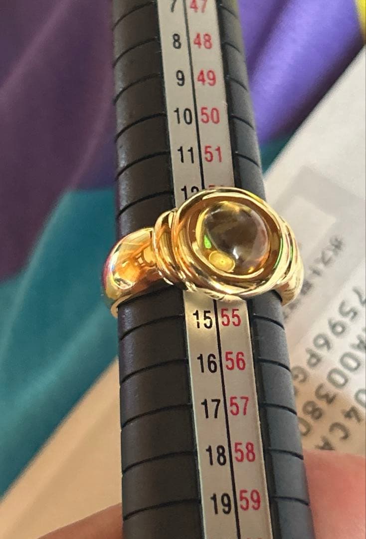 750 シトリン リング K18YG ヴィンテージ　新品仕上げ済み　美品