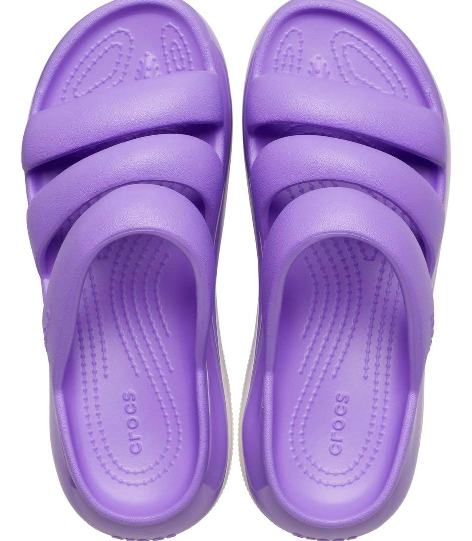 crocs メガ クラッシュ トリプル ストラップ パープル