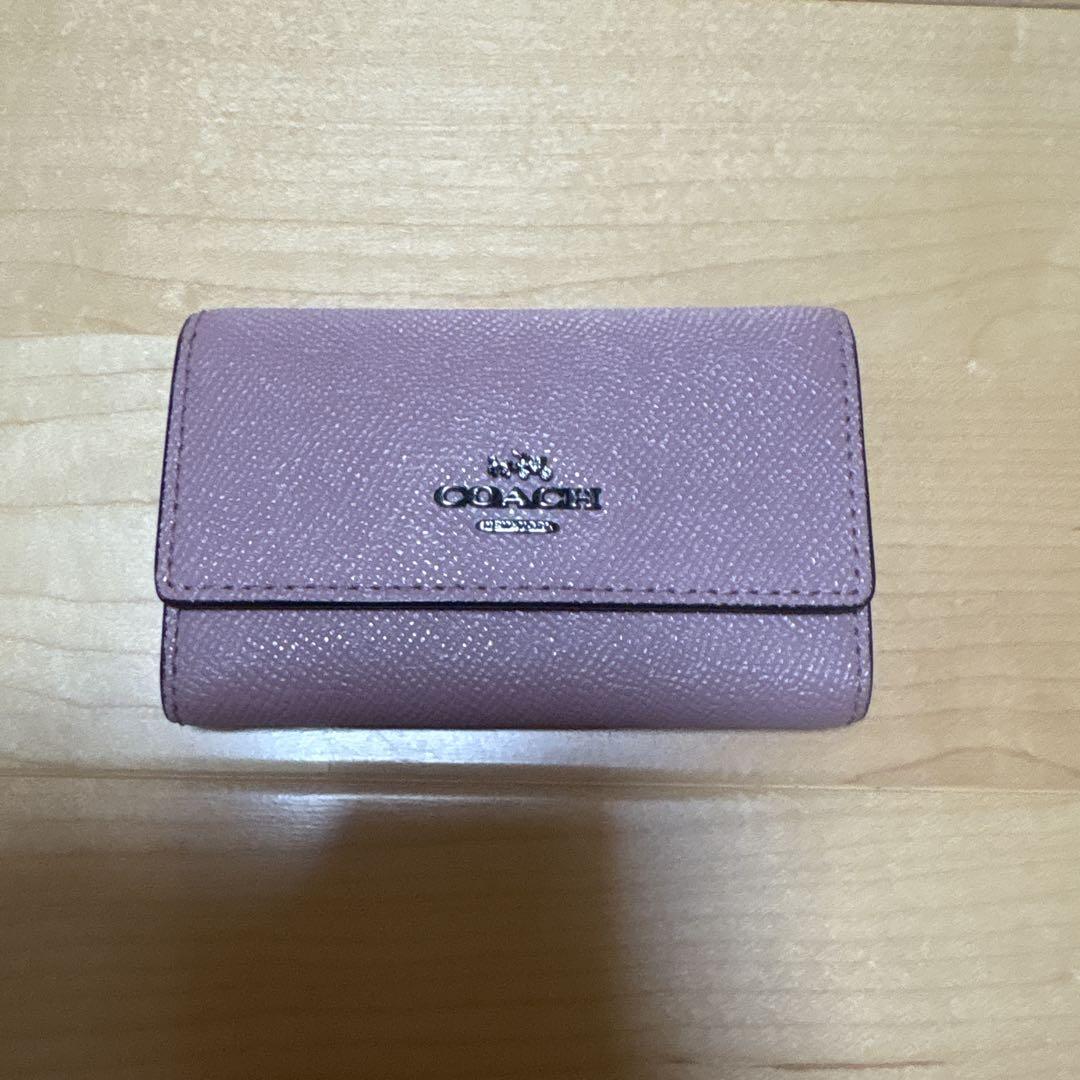 COACHキーケース　 パープル6連 楽天市場】COACH コーチ 6連キーケース キーリング レザー