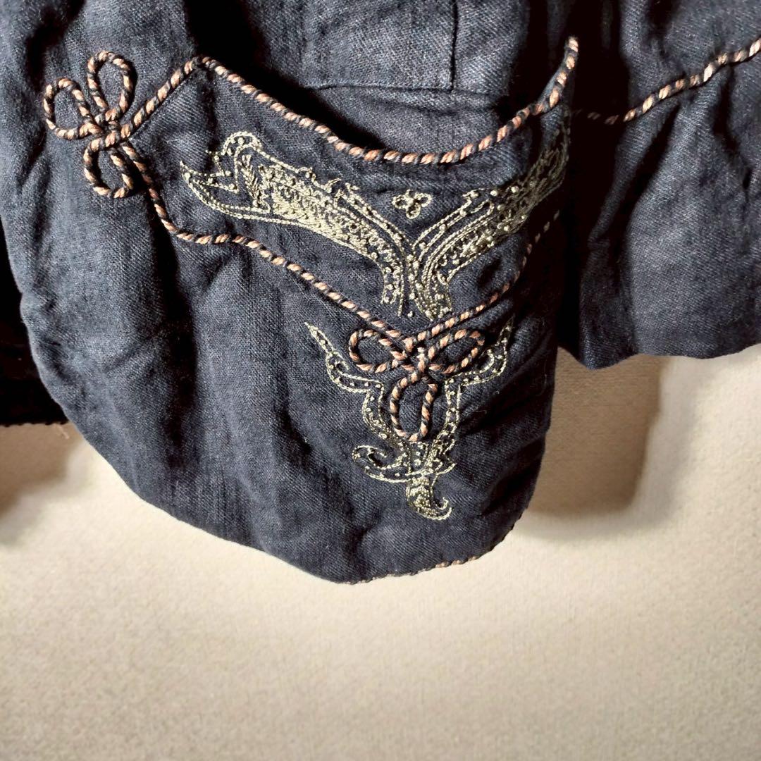 希少♡ドリスヴァンノッテン サテンシャツジャケット カーディガン 刺繍 リボン 希少♡ドリスヴァンノッテン サテンシャツジャケット