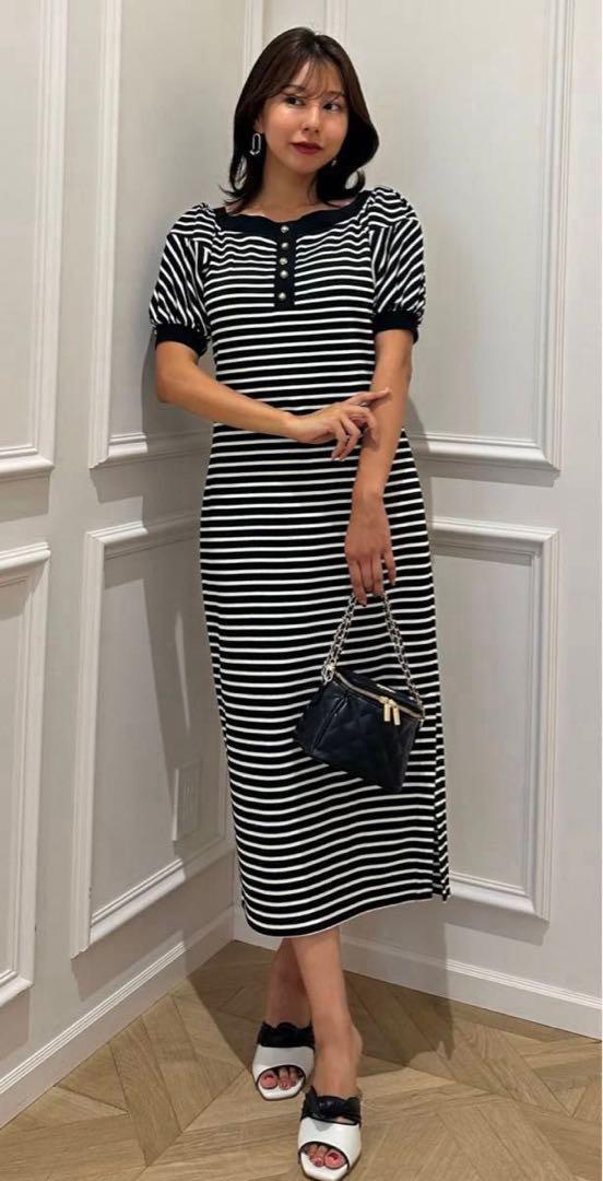 ワンピース herlipto Saint-Tropez Striped Long Dress