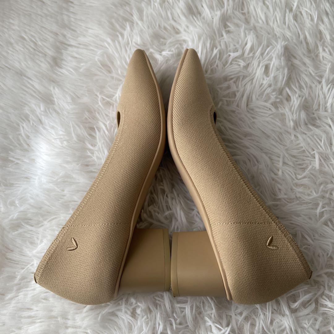 美品✨VIVAIA パンプス スクエアトゥ ベージュ ニット 洗える 39
