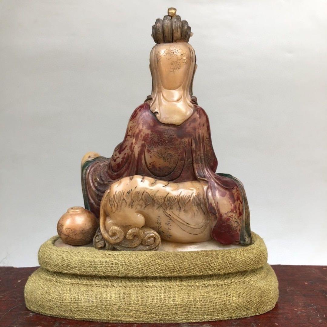 【爆売りセール開催中！】 中国古美術・珍蔵箱付・極品天然緑寿山石極細工彫刻古印・風水 彫刻・オブジェ