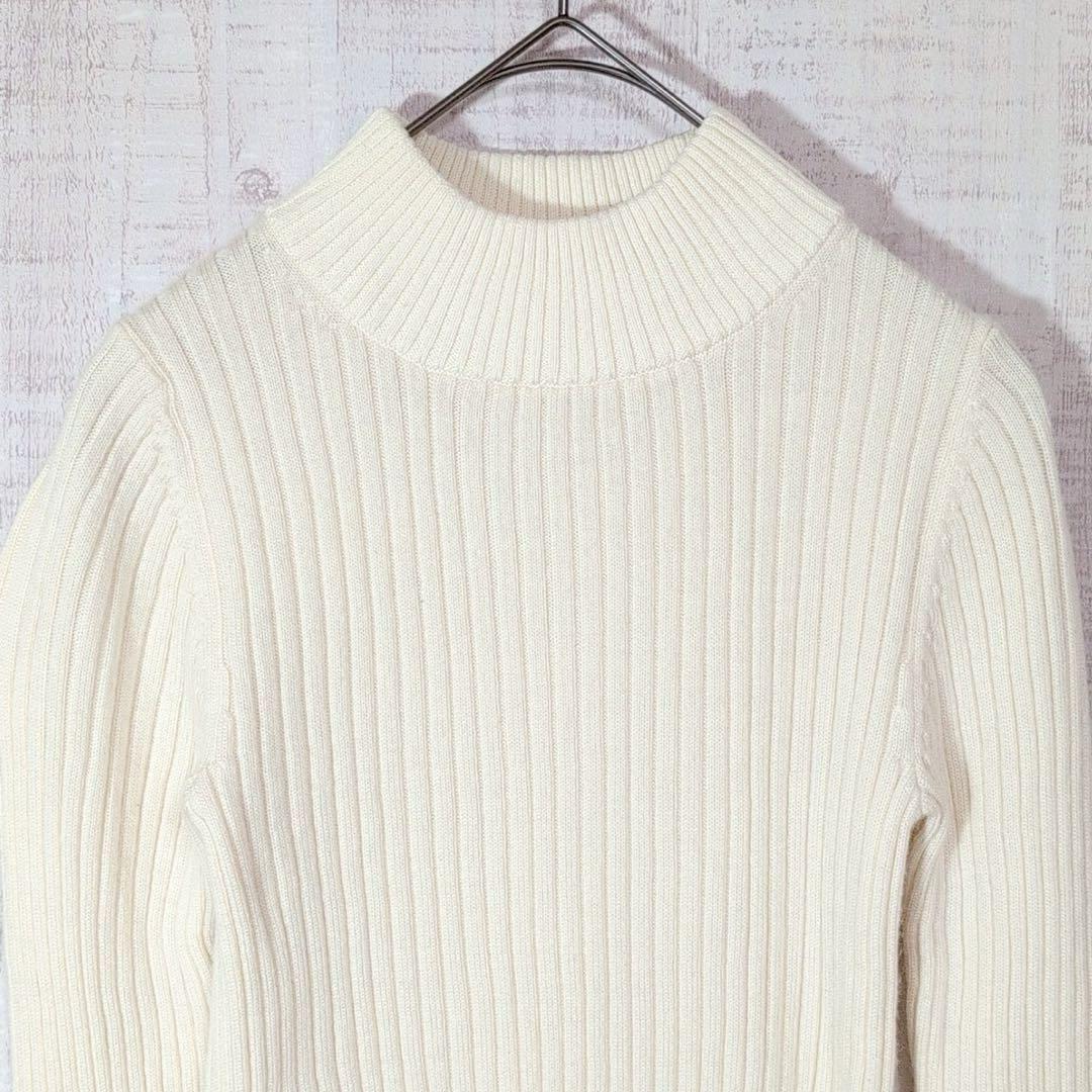 良品計画 MUJI アイボリー リブ編み 【XS】 ハイネック セーター