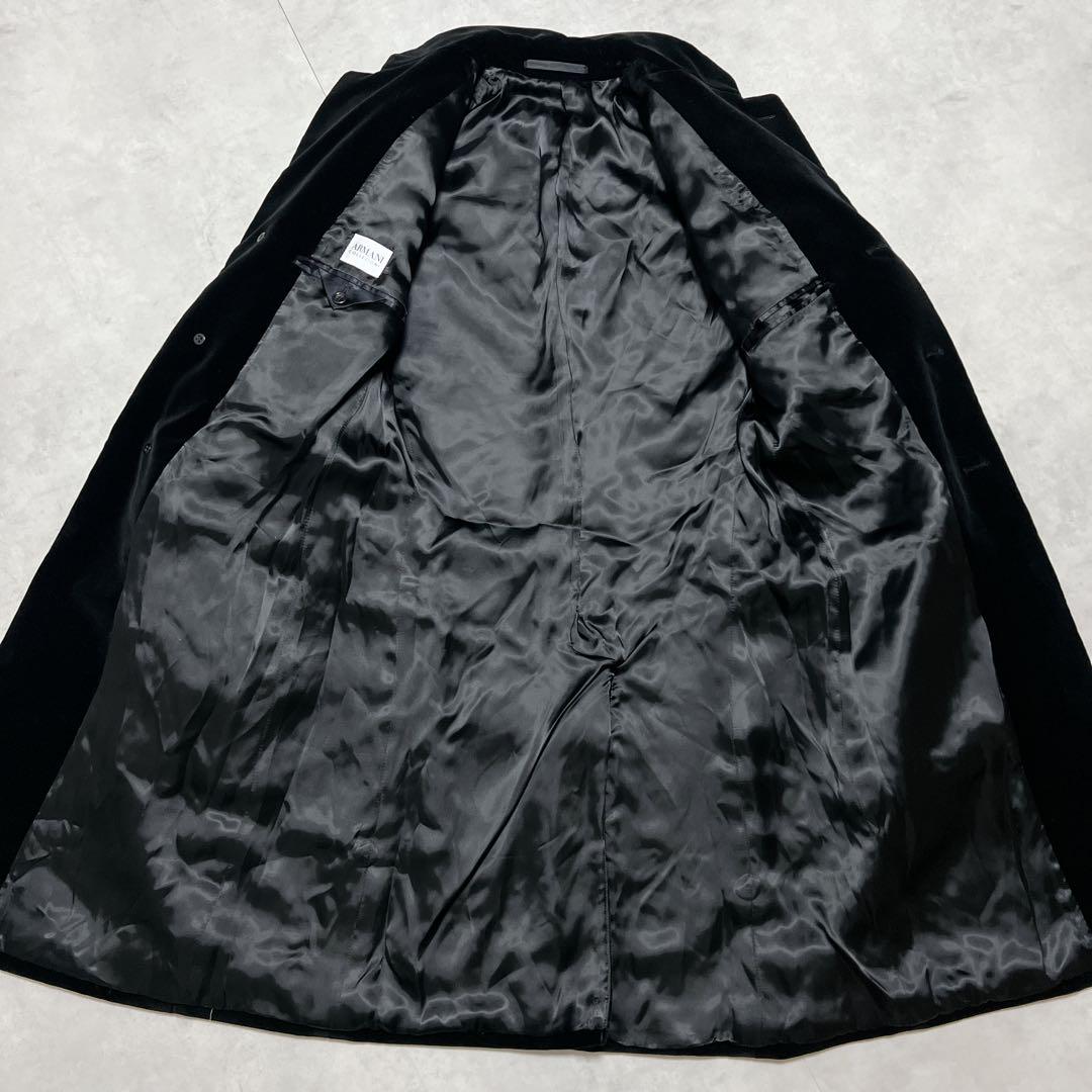 【新品同様】アルマーニコレツォーニ　ベルベット　チェスターコート　ベロア　黒