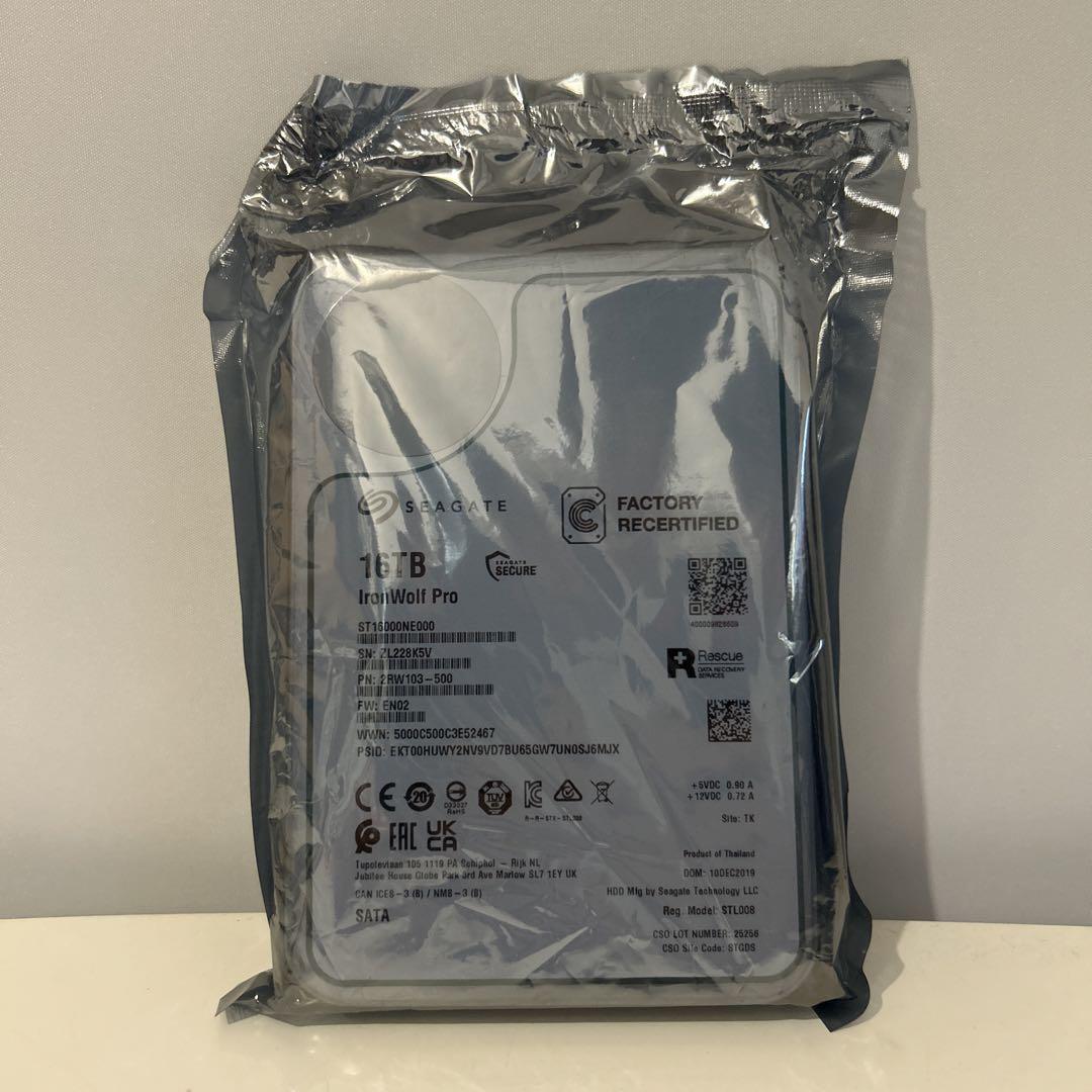 Seagate IronWolf Pro 16TB HDD（再認定品）
