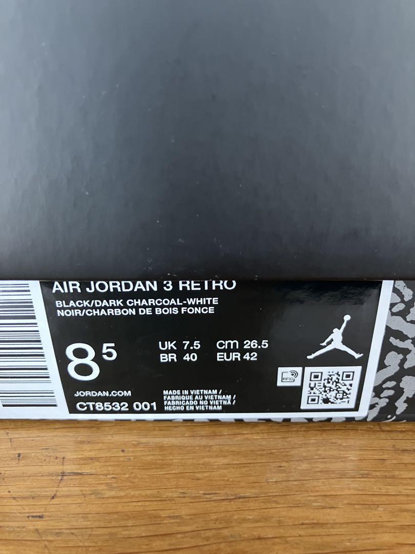 シューズ(男性用) Nike Air Jordan 3 Retro \"Black Cat\" 2025