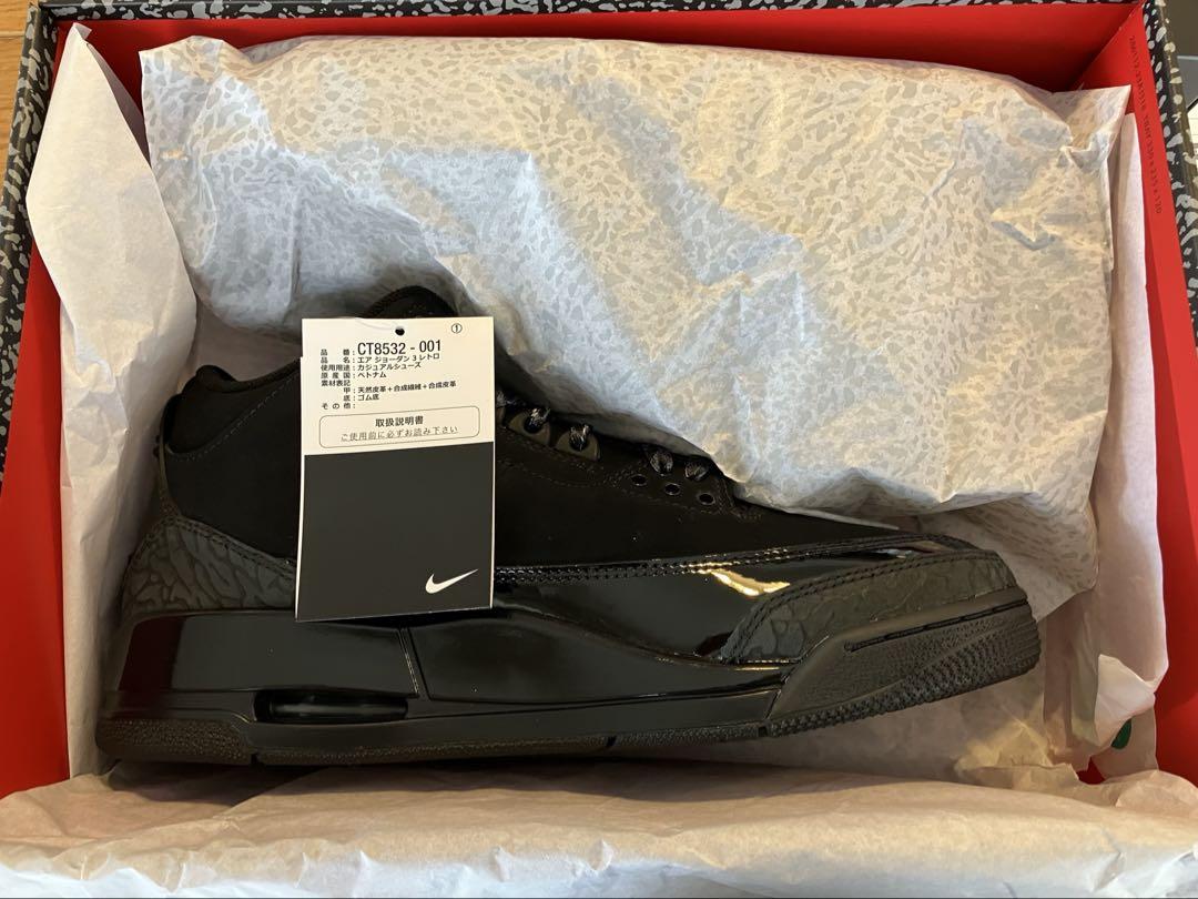 シューズ(男性用) Nike Air Jordan 3 Retro \"Black Cat\" 2025