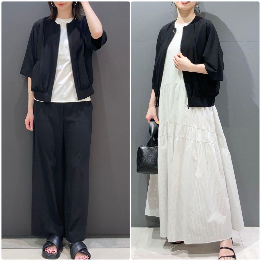 theory luxe 23SS Flow ジップアップブルゾン 黒