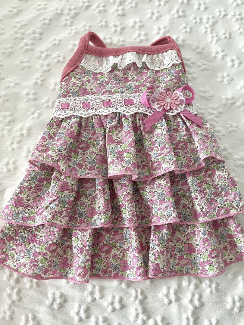 たかうさぎ犬服ハンドメイドワンピース