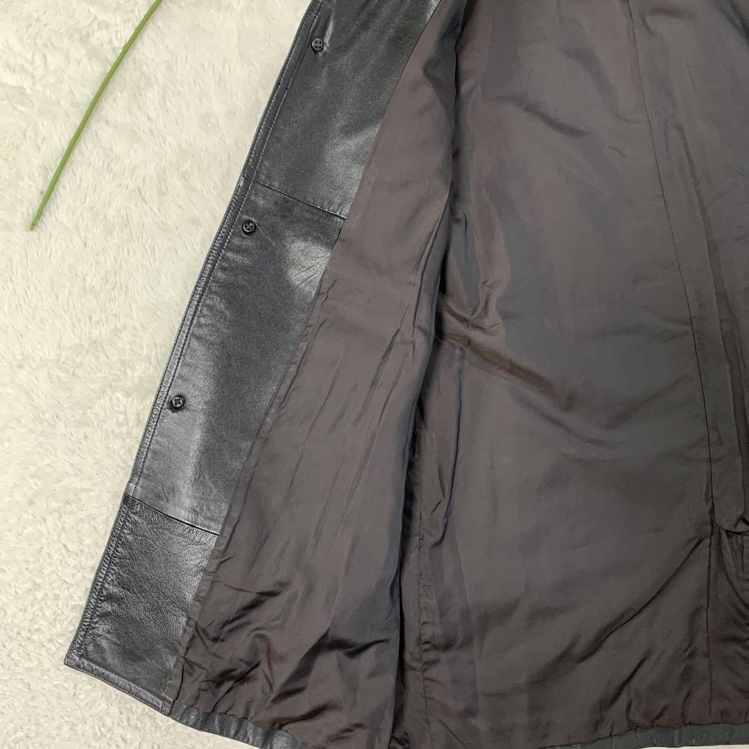 [THREE LEATHER][ヴィンテージ]レザージャケット　M ブラック
