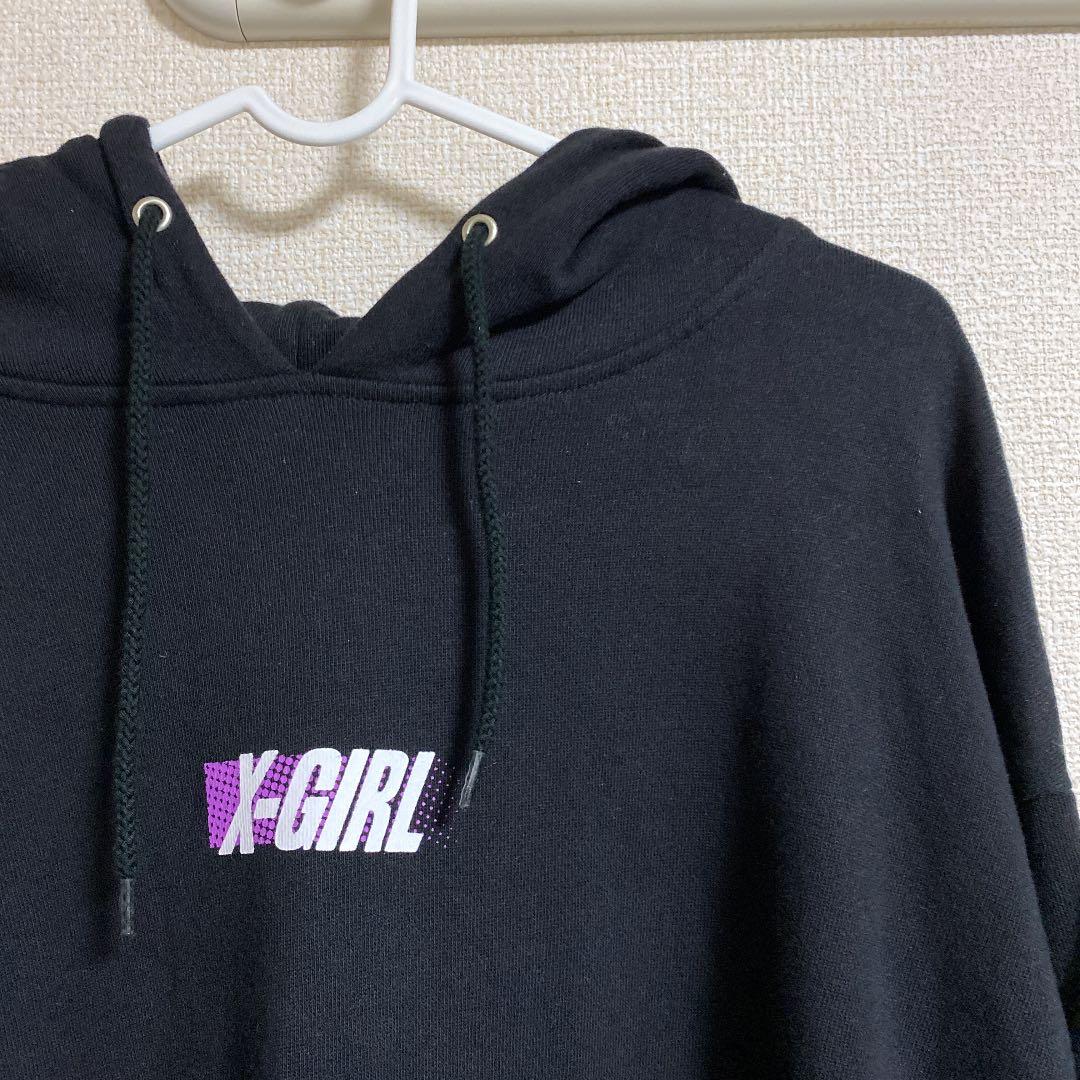魅力的な x-girl エクストラガール ロゴパーカー 可愛い オーバー