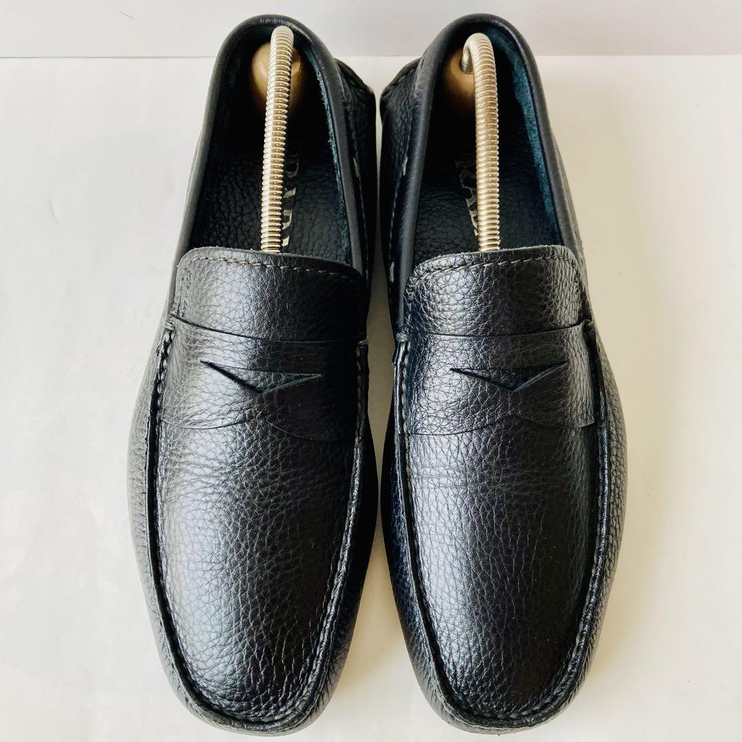 【美品】PRADA プラダ 黒 コインローファー 24.5cm 除菌・消臭済み